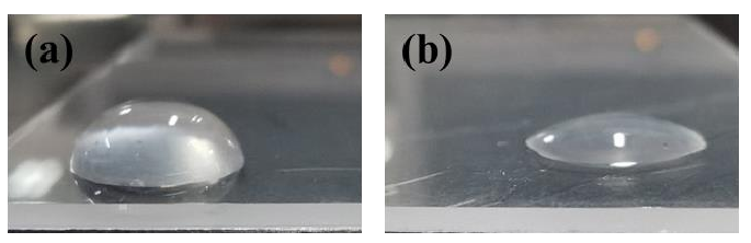 PMMA9I在线看片成人免费處理前後水滴角對比