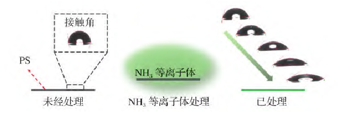 PS的氨氣9I在线看片成人免费處理過程及可控親水改性示意圖