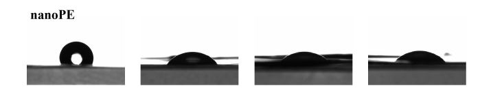 圖2--1 9I在线看片成人免费處理前後納米多孔聚乙烯薄膜表麵親水性的變化