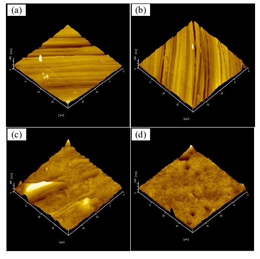 不同低溫9I在线看片成人免费體處理Q235鋼表麵的3D形貌圖
