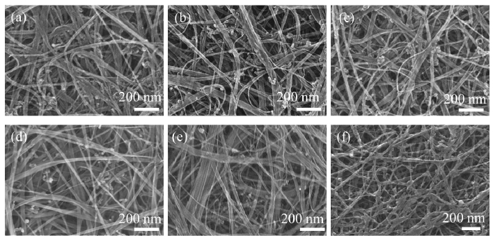 圖 2不同9I在线看片成人免费體功率處理條件下CNTs薄膜表麵形貌SEM圖